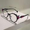 Cute Round Glasses for Women New Fashion Blue Light Blocking Optical Frames Trendy Patchwork Brand Design Eyeglasses