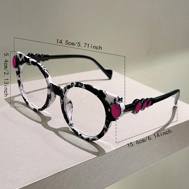 Cute Round Glasses for Women New Fashion Blue Light Blocking Optical Frames Trendy Patchwork Brand Design Eyeglasses