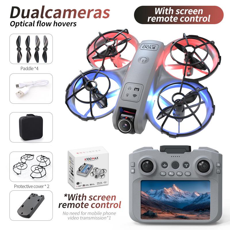 K100max GT3 Drone: Mini Dual-Camera Quadcopter with Optical Flow & Full Protection for Aerial Photography.