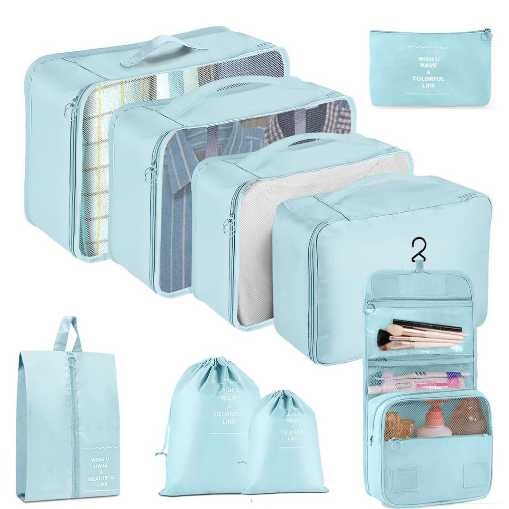 Seven-Piece Travel Storage Set: Wash Bag, Clothes, Underwear Organizer & Folding Sub-Pack