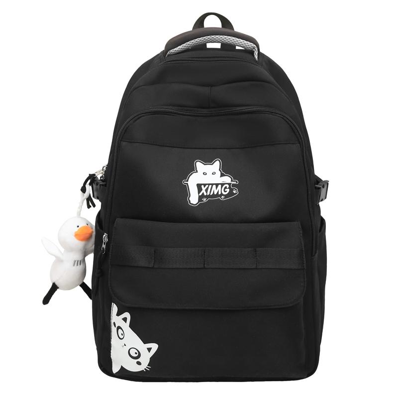 Women Large Capacity Backpack Boys Girls Color Contrast Backpack Student Schoolbag