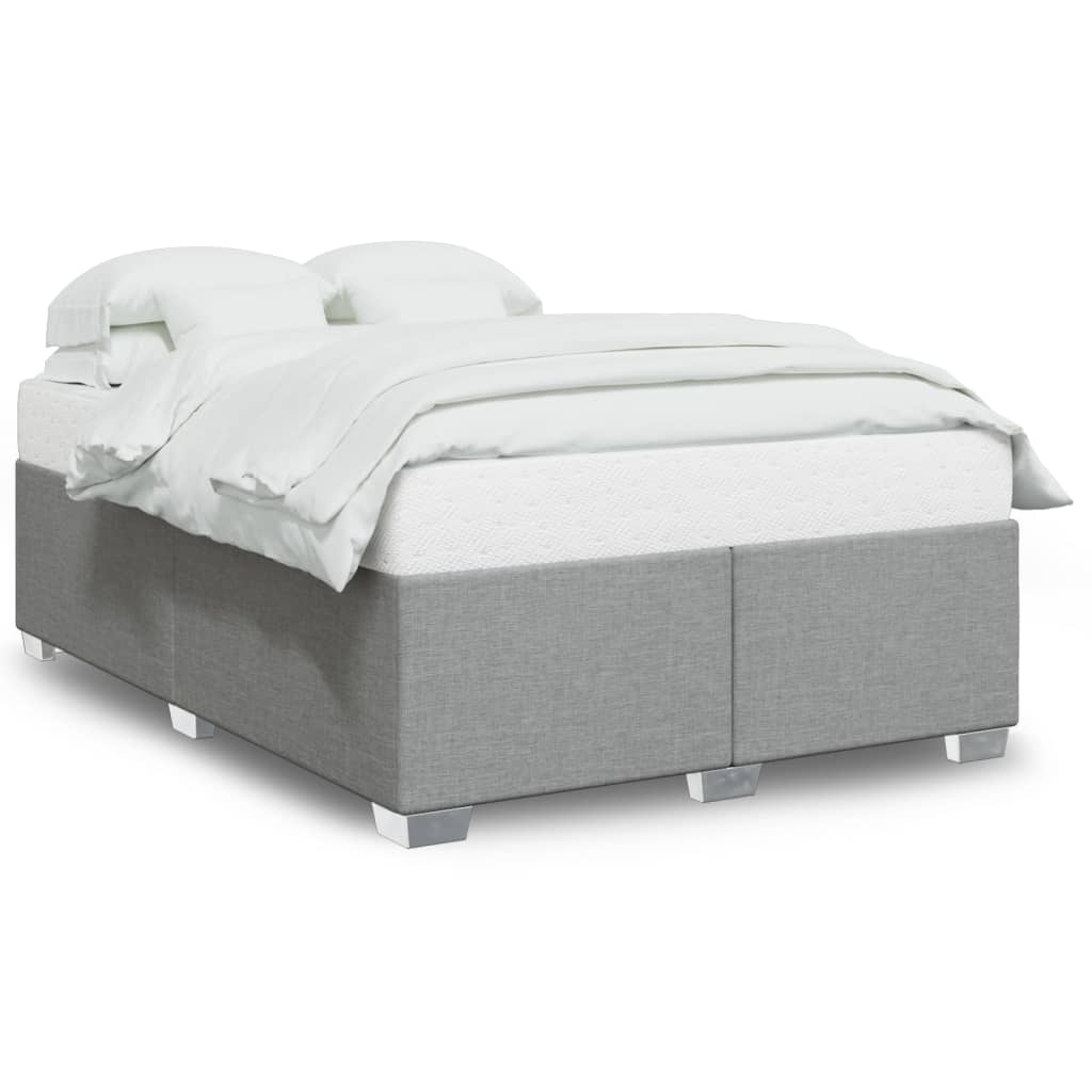 Bed Frame without Mattress Light Grey 140 x 190 cm Fabric