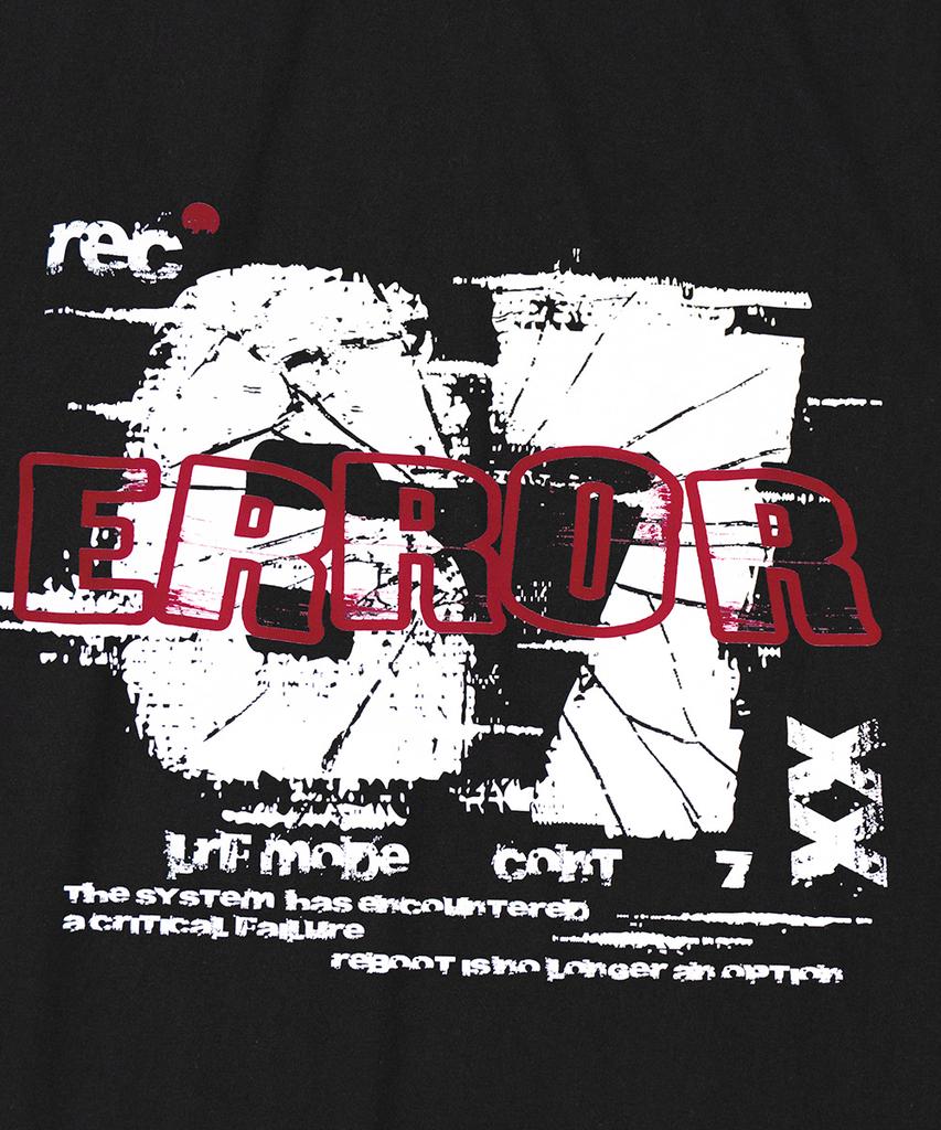XOX Distorted Error Graphic Crop T-Shirt [Black]