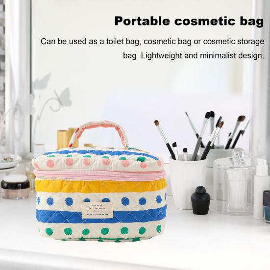 Portable Cosmetic Bag Colorful Print Zipper Closure Large Capacity with Handle Portable Wash Pouch Multi-function Item Storage Bag Travel Toiletry Bag