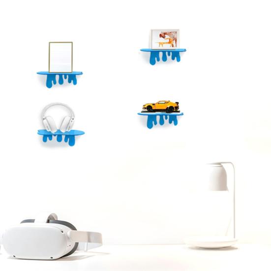 2Pcs Wall Mount Storage Shelf Strong Load-bearing Simple Installation Wall Floating Shelf Organizer Display Rack