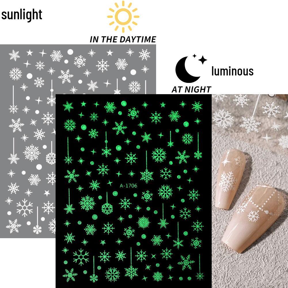 Autocolante de Crăciun 3D Laser Argint Ren & Fulg de Nea