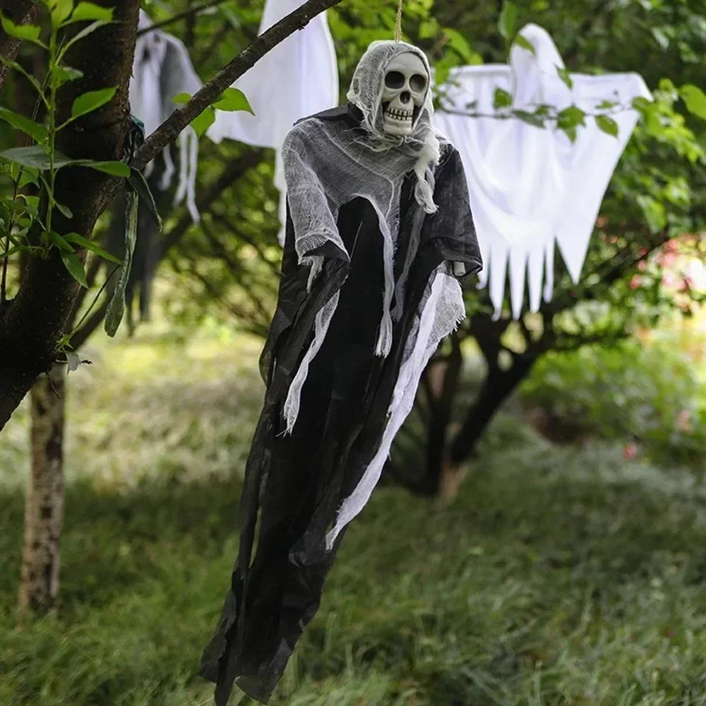 Halloween Hanging Skull Skeleton Ghost Party Decorations Horror Props Haunted House Decorations Halloween Party Outdoor Ornament