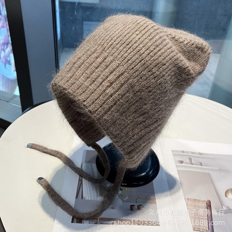 Women S Cute Plush Cat Ear Knit Hat Winter Warm Beanie Cap