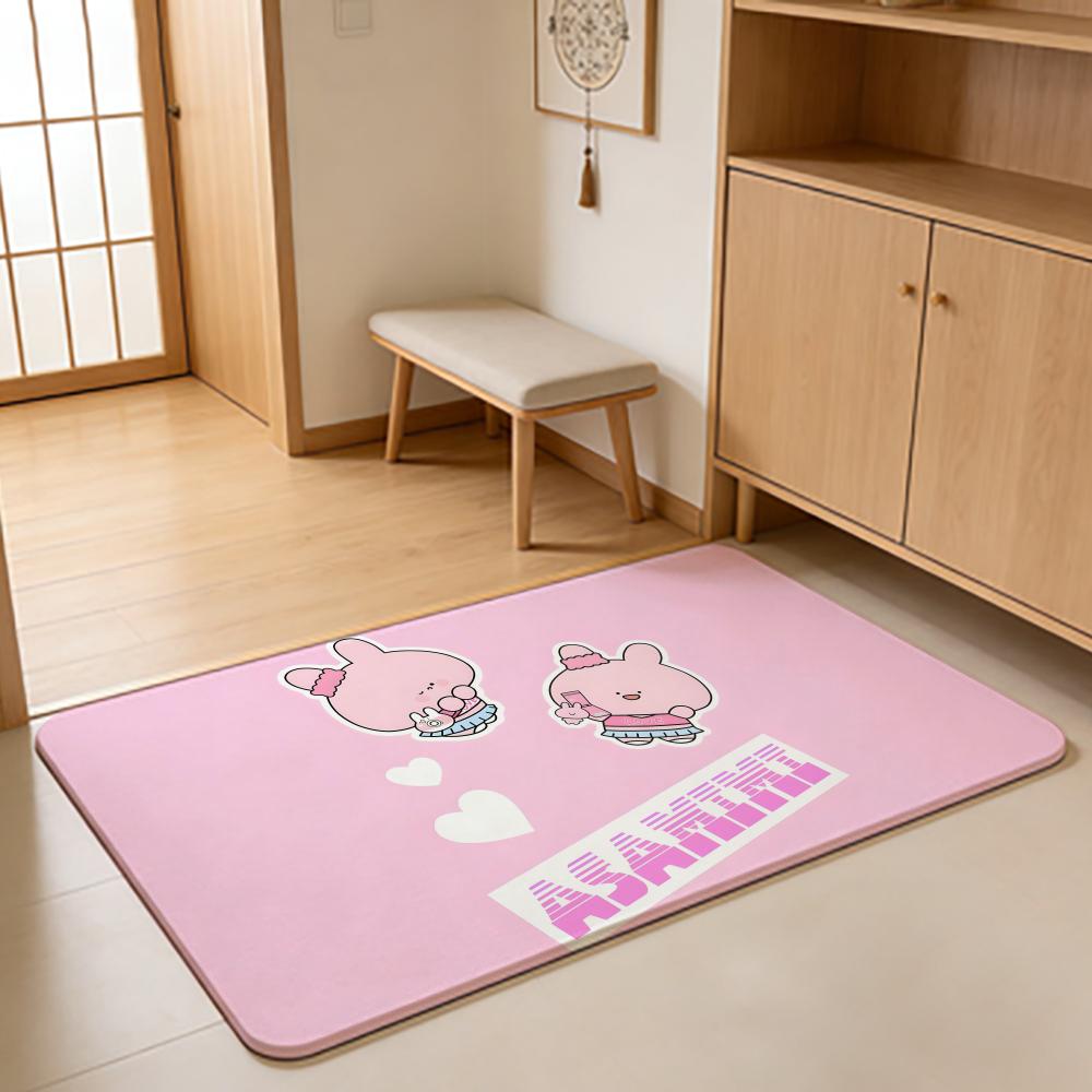 ANIME A-Asamimichan Floor Mat Absorbent Floor Mat Non-Slip Entrance Rug for Bathrooms Restrooms and Toilets