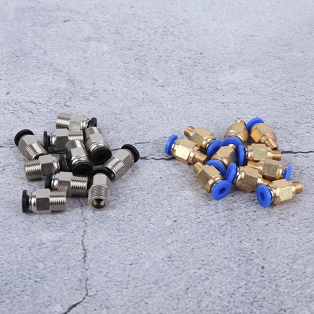 20Pcs Straight Pneumatic Fitting Push Connect for Bowden Ex 3D Printers PC4‑M10 PC4‑M6