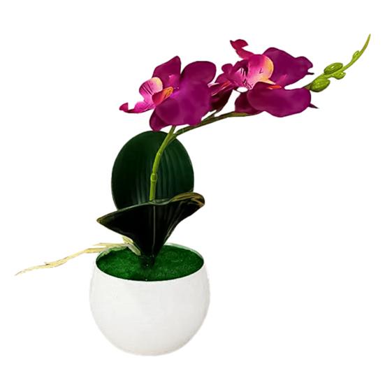 1 Set Fake Bonsai Realistic Anti Fade Faux Silk Flower Flexible Party Fake Butterfly Orchid Flowers Plant for Decorating