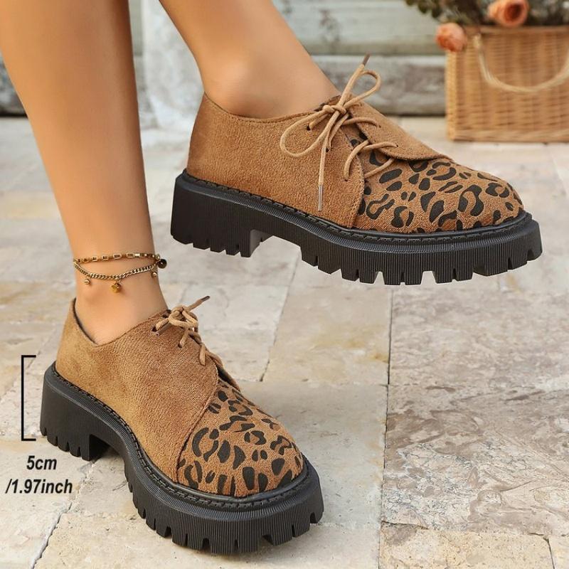 Fashion Large Size Casual Imitation Moccasin Women 2025 Spring New Side Lacing Fashion Casual Loafers Platform Shoes