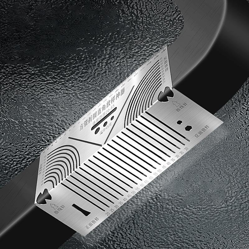 1PCS Arc Angle Marking Ruler Multifunctional Square Tube Rounded Corner Drawing Ruler 90 Degree Folding Ruler Line Drawing Tool