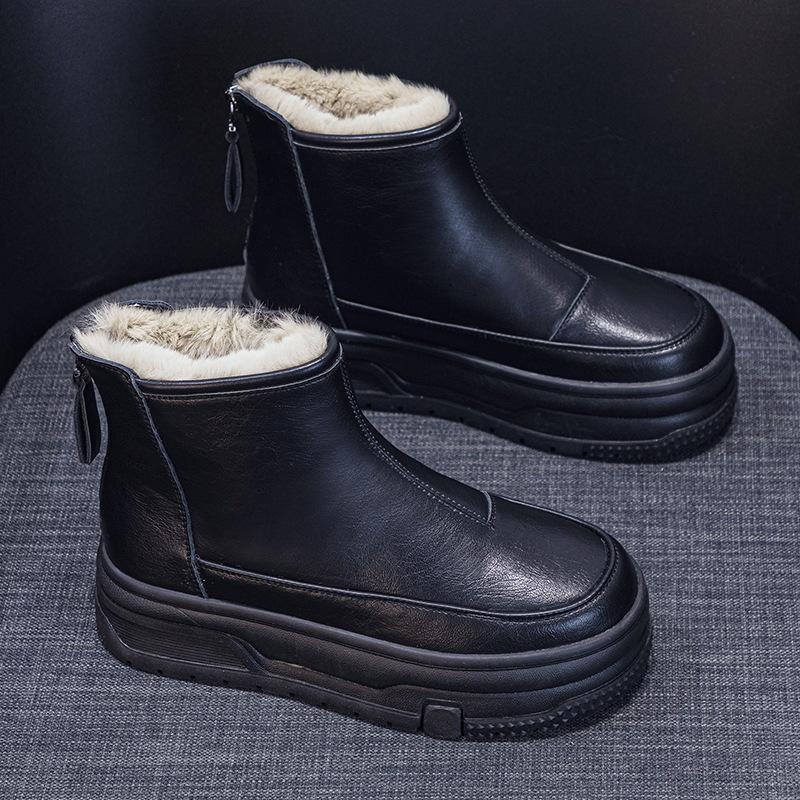 

Зимние ботинки с толстой подошвой из хлопка женские туфли 40 чёрный