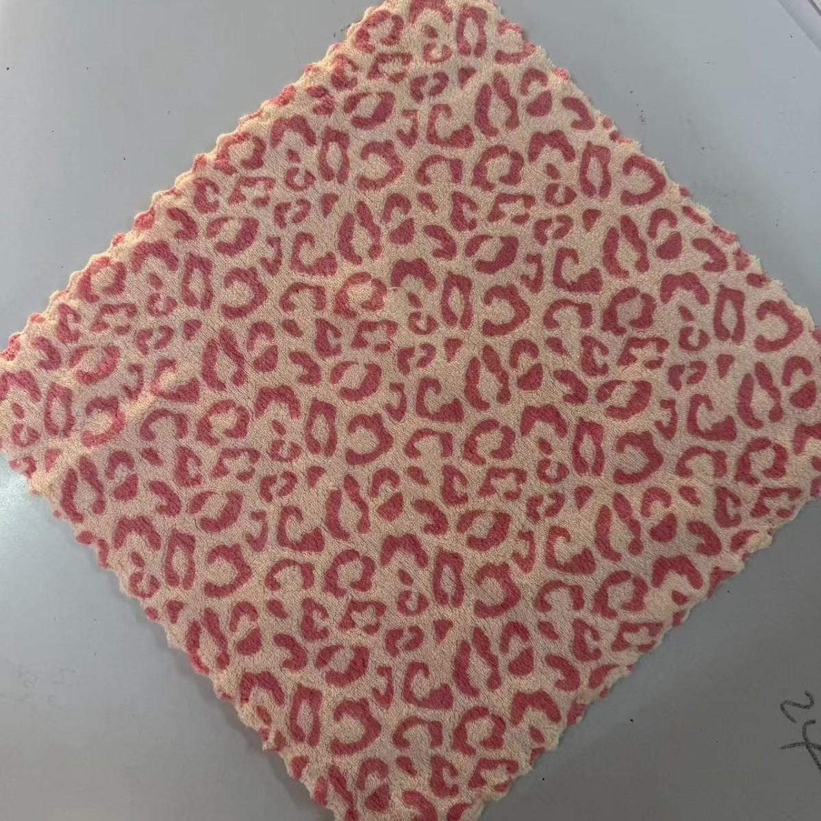 

Leopard Print Super Absorbent Coral Fleece Dishcloth & Hand Towel 30*30