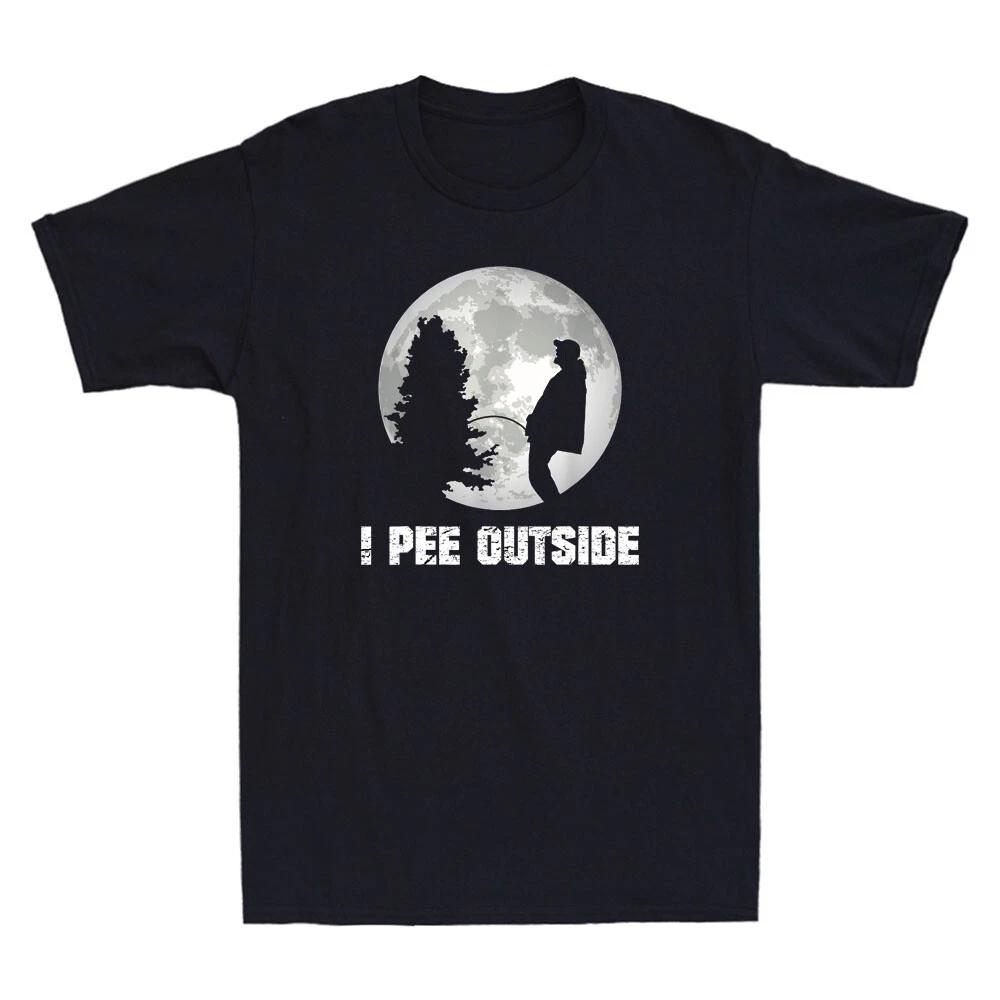 I Pee Outside I Love Peeing Outside Funny Camping Graphic Vintage Men s T-Shirt XS