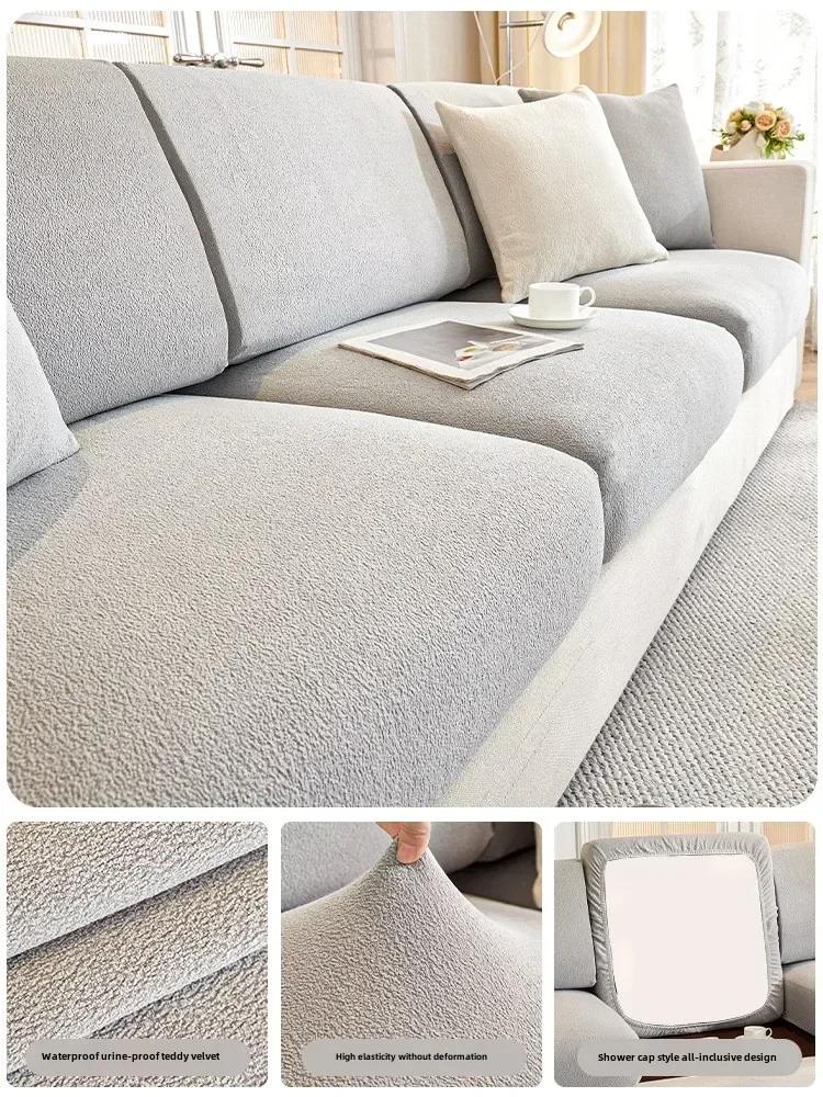 

Waterproof Sofa Seat Cushion Cover Elastic Protector Sofa Cover Pets Kid Livingroom Solid Color Sofas Slipcover Case 1/2/3/4Seat Back cover серый