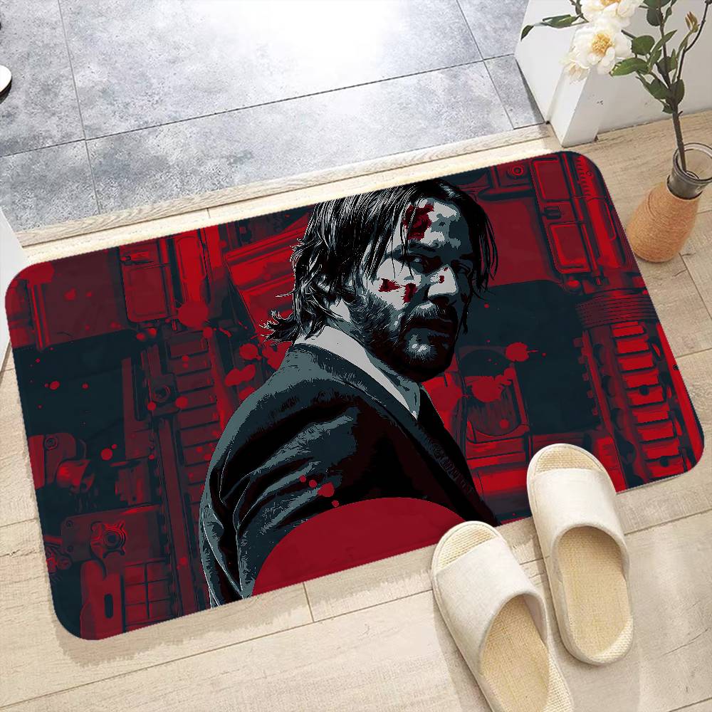 1pc Classic J-john W-wick Movie Entrance Door Mat Nordic Style Home Doormat Bathroom-Toilet Mats Bedroom Hotel Decor Mat