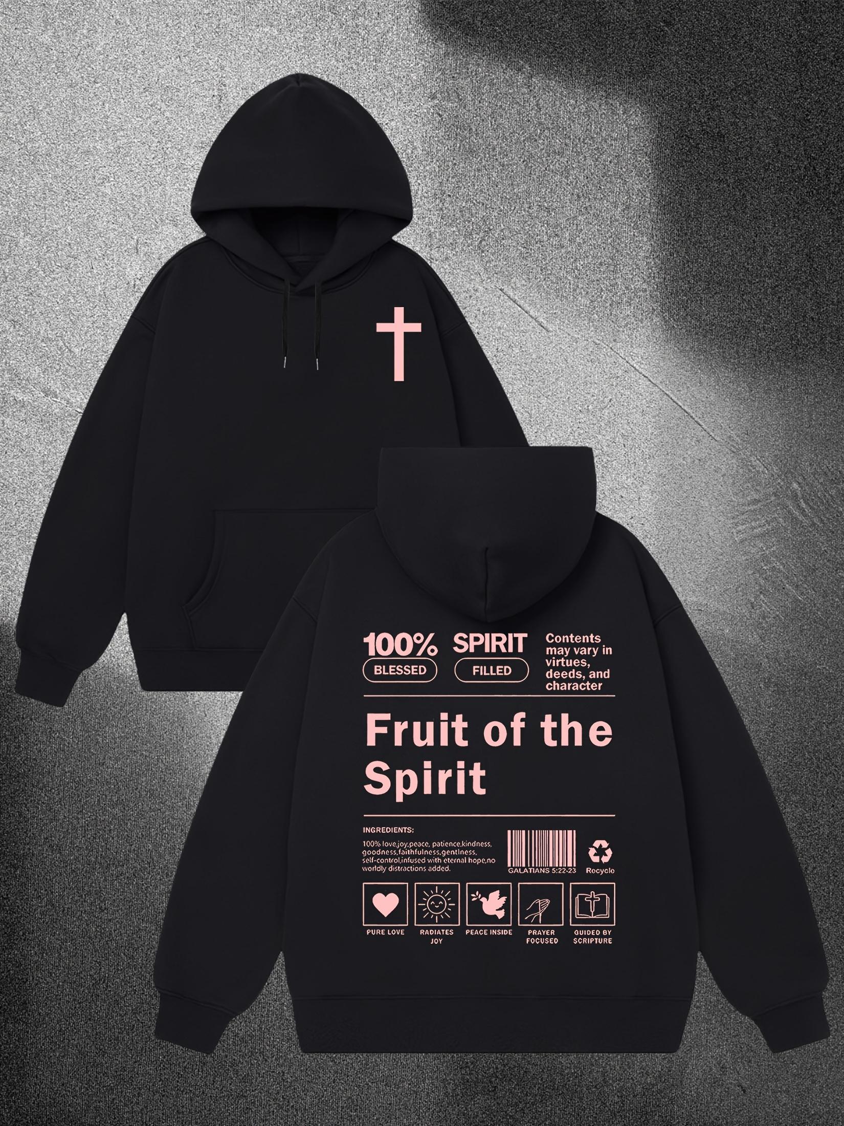 

Men s Casual And Comfortable Hoodie, Fashionable Long Sleeved Hoodie, Autumn And Winter Printed, FRUIT OF THE SPIRIT 3XL