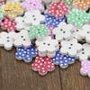 100 Pcs Lovely Wooden Buttons DIY Sewing Scrapbooking Flower Dots Mixed 15 X 2mm