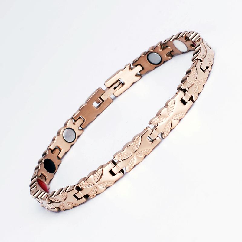 

Браслет из розового золота 6 мм для мужчин и женщин, блестящий браслет-цепочка в виде велосипедной цепи, ювелирное изделие 2025 20.5cm