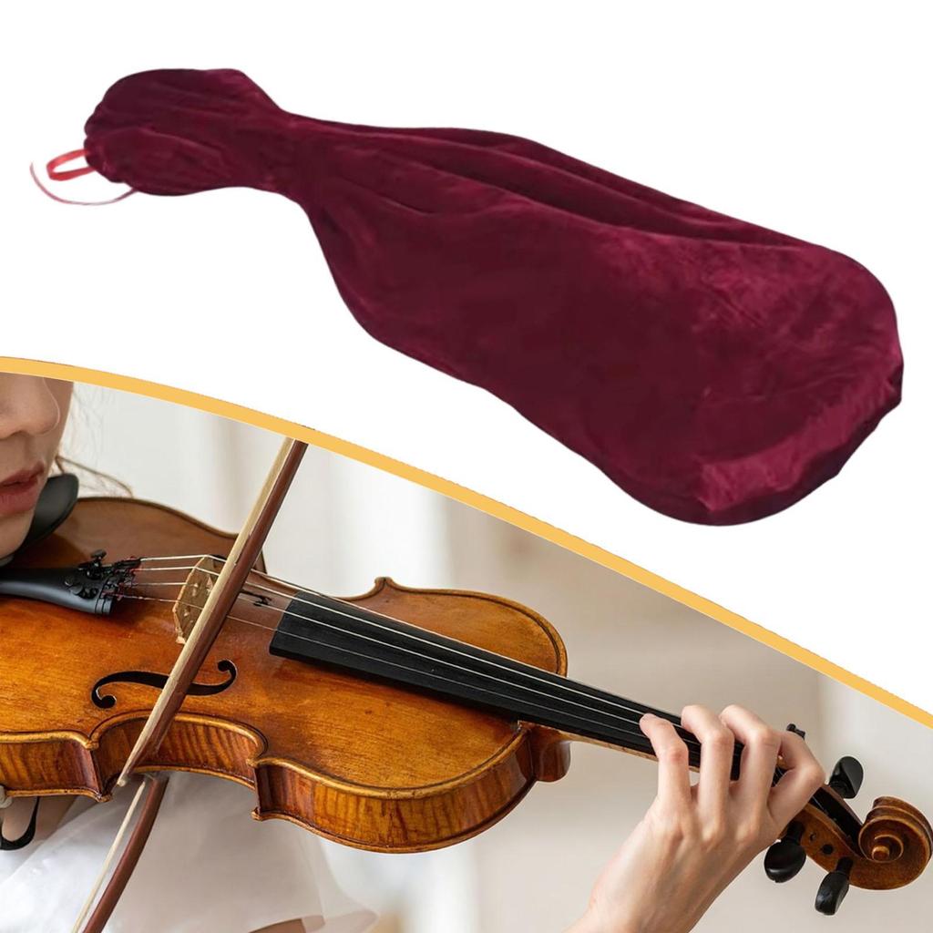 Cover Protective Sleeve Velvet Musical Instrument Accessory for Violinists Lightweight Blanket for Travel Home