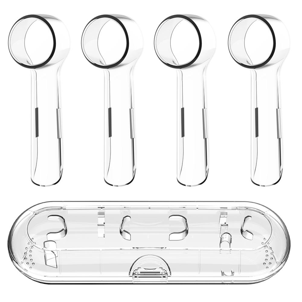 Portable Electric Toothbrush Travel Case & Brush Head Dustproof Protective Covers, Compatible with Oral B Electric Toothbrushes