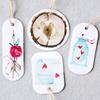 Vintage Valentine's Day Floral Print Hang Tag with String for Party Gifts and Baking Decorations