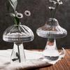 Glass Mushroom Vase Clear Small Bud Flower Vase Cute Mushroom Propagation Stations for Home Room Kitchen Office Windowsill Decoration