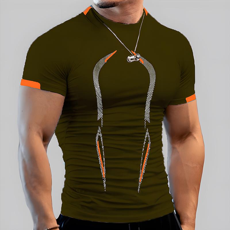 Herren Sommer Lässiges Bequemes Eng Anliegendes T-Shirt Sport Gym Sportbekleidung Schnell Trocknendes Atmungsaktives Hemd