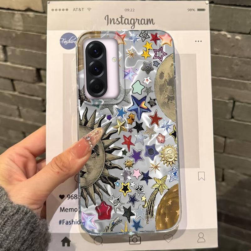 

Retro Sun Floral Eyes Girls Case For Samsung Galaxy A56 A16 A26 A36 A06 A55 A35 A25 A15 A12 A32 A54 S24 S25 S22 S23 FE Cover Samsung Galaxy S24 Ultra білий