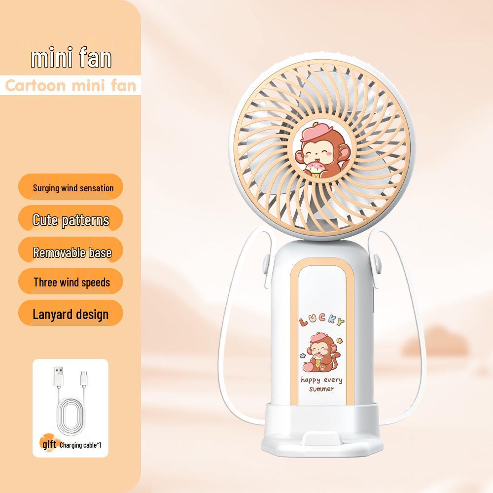 

USB Rechargeable Silent Mini Foldable Handheld Fan with Neck Strap for Outdoor and Desktop Use Factory/Wholesale/Foreign Trade/Cross-border