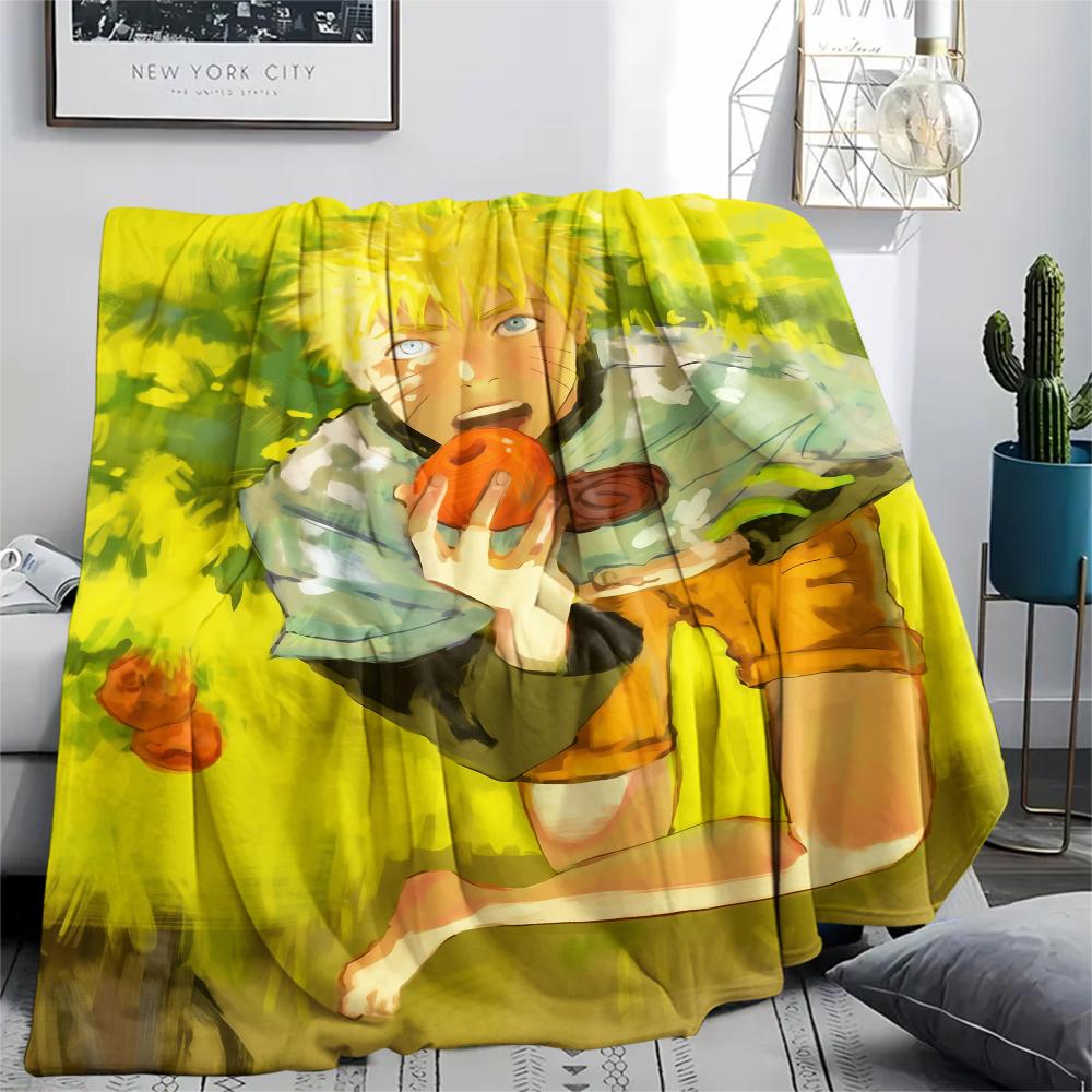 Cartoon Character Naruto pattern Flannel Blanket, High quality Comfortable for All Seasons, Home Decor, Warmth and Comfort, Perfect for Gifts.