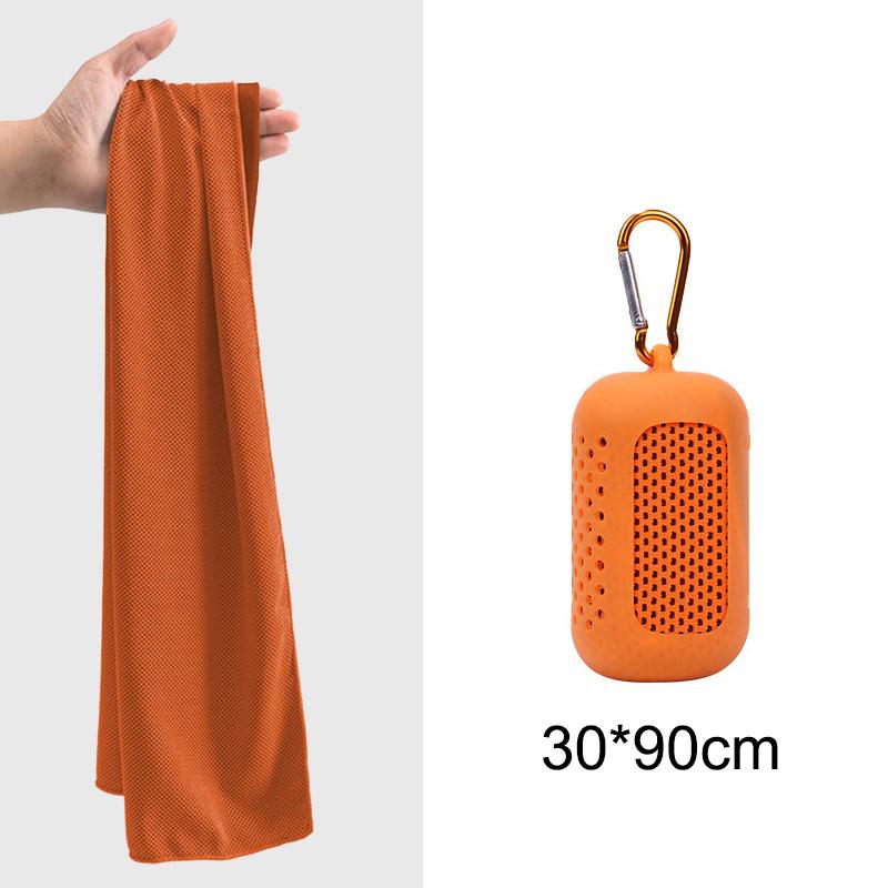 Cooling Towel Breathable Ice Feel Quick Dry Fabric with Silicone Case for Music Festival Outdoor Party Sports