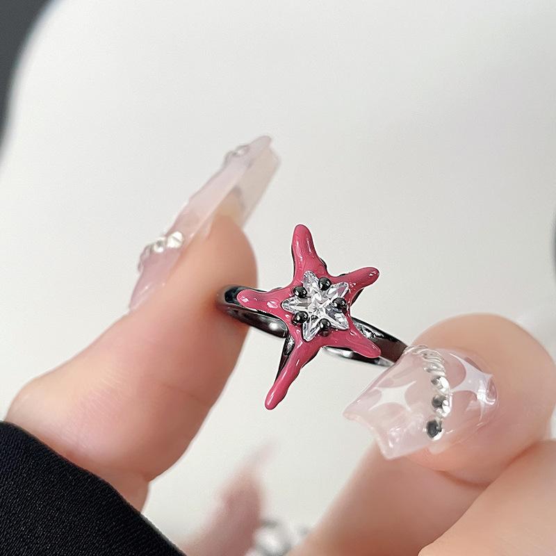 Dark Spider Dopamine Star Open Ring Cold Wind Personality Advanced Sense Index Finger Ring