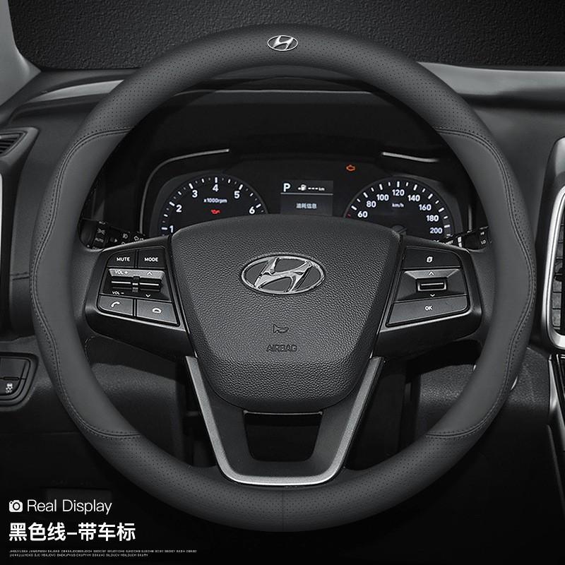 Coprivolante Universale in Pelle per Hyundai Elantra I30 Ix35 Sonata Accent Veloster Tucson Kona Presa Sportiva