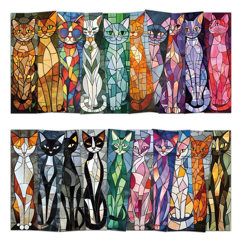 30PCS Elegant Cat Bookmarks Exquisite Reading Pages Book Markings Student Creative Gifts Decoration Page Markings Cards