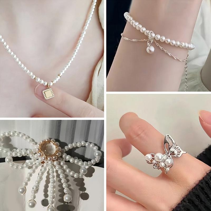 Jewelry Making Set for Bracelets Earrings Necklaces Jewelry Making 1020Pcs Artificial Pearls Beads with Jewelry Findings