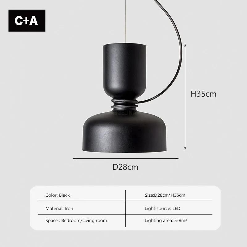 Nordic Modern Restaurant Pendant Light Iron Black White Retro Bar Bedroom Living Room Pendent Lamp Decoration Lighting Fixtures