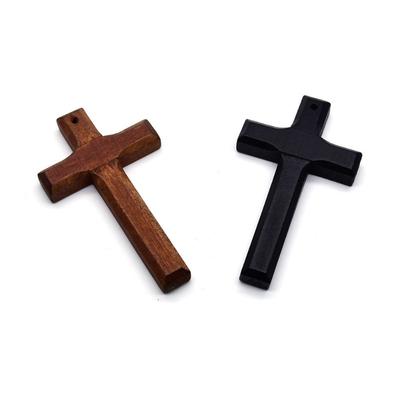 10pcs Soild Wooden Cross Jesus Catholic Cross Church Ornaments Wall Mounted Wooden Crosses Home Wall Decorations