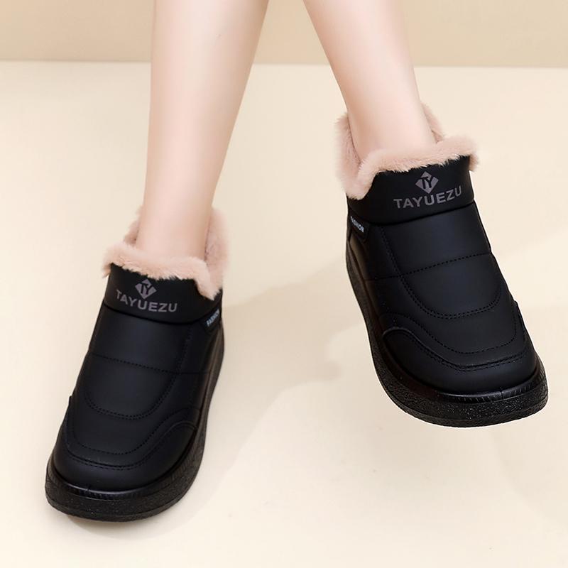 TUINANLE Chunky Platform Sneakers for Women Warm Fur Thick Sole Lace Up Casual Shoes