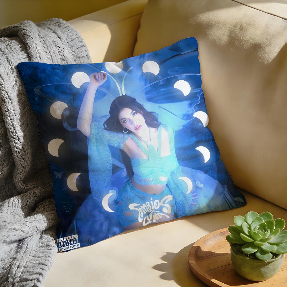 KKenia Os PinkAura Singer Cushion Cover Washed Linen Soft Breathable Decorative Case For Sofa Home Pillow Cover