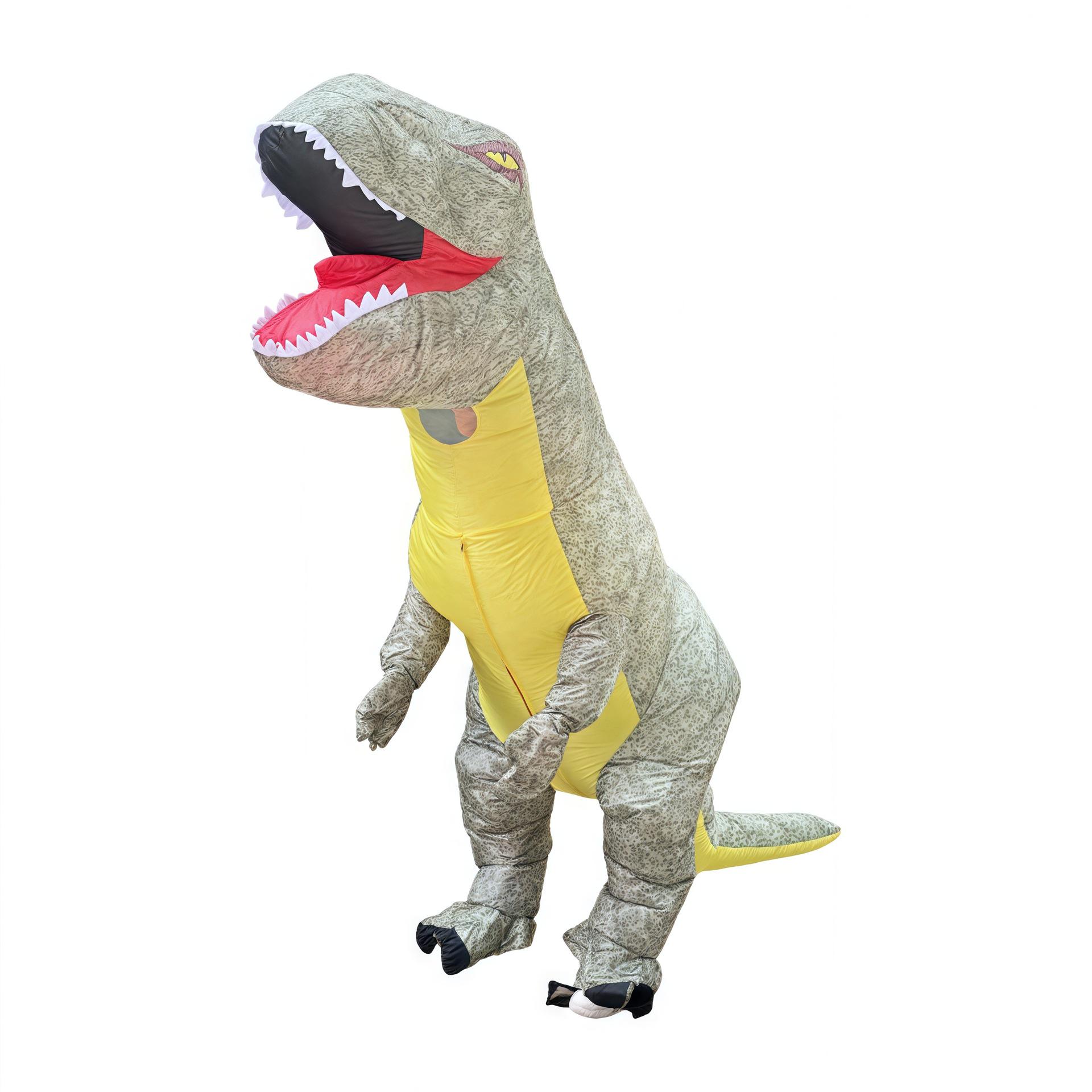 Halloween Inflatable T-Rex Dinosaur Costume - Funny Snake Skin Muscle Party Outfit One Size