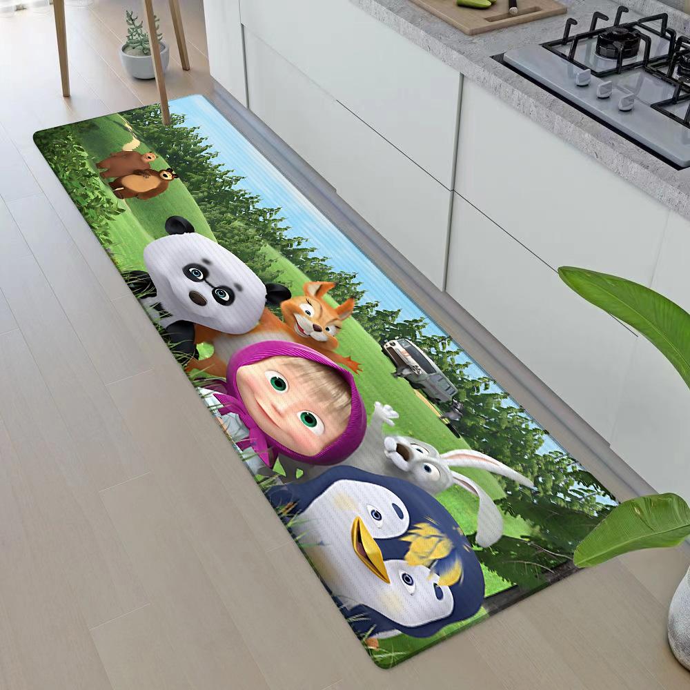 Entrance Front Door Doormat M-Masha And The B-Bears Non-slip Kitchen Rug Living Room Rugs Balcony Bathroom Foot Mat Floor Mats