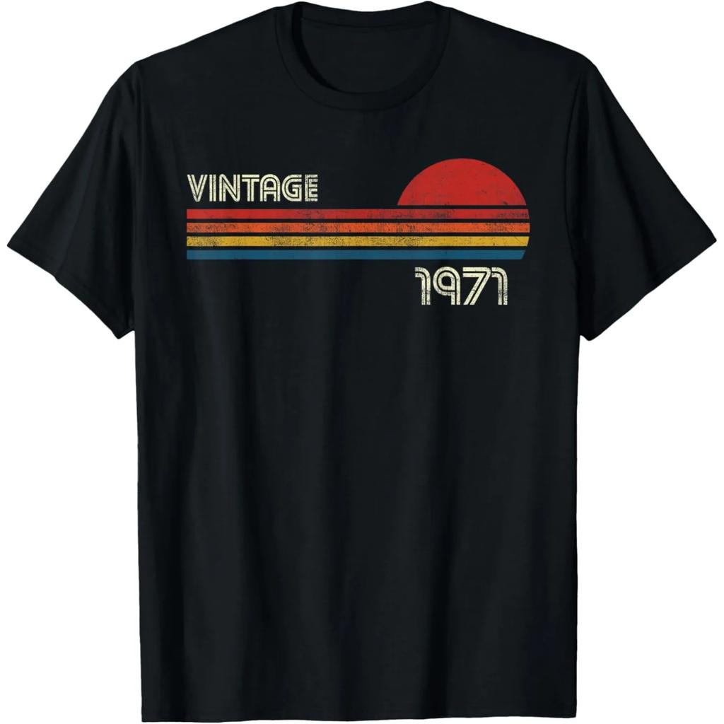 54th Birthday Vintage 1971 54 Years Old T Shirts Men Women Cotton Humor Streetwear Tee Shirt Short Sleeve Unisex Loose Clothing