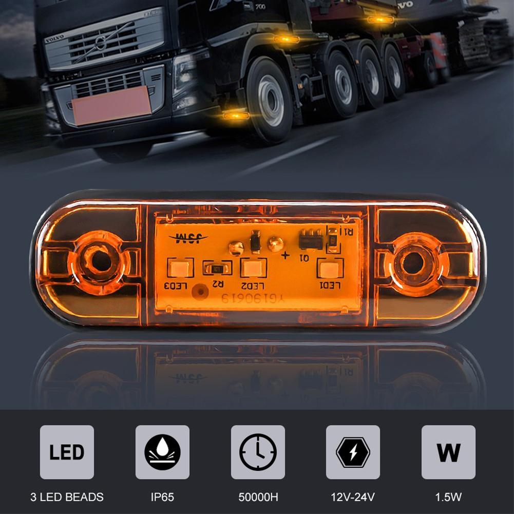Bright Truck Side Light 12V 24V 3LED Side Light Ultra-bright LEDs Wide Illumination Enhanced Visibility For Road Safety
