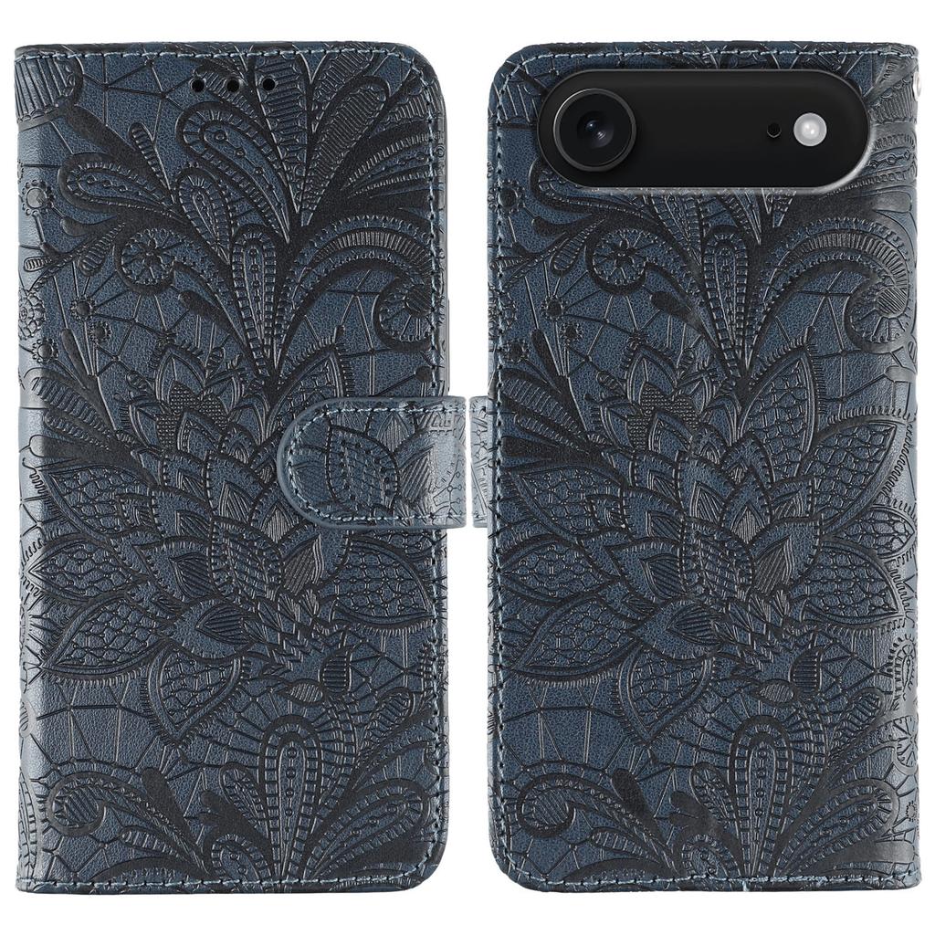 For iPhone 17 Air Case Lace Flowers PU Leather Flip Wallet Phone Cover