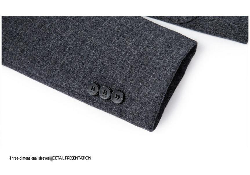 Men's Double-Faced Cashmere Stand Collar Coat: Zhongshan Suit, Middle-Aged Dad's Casual Woolen Overcoat for Autumn/Winter.