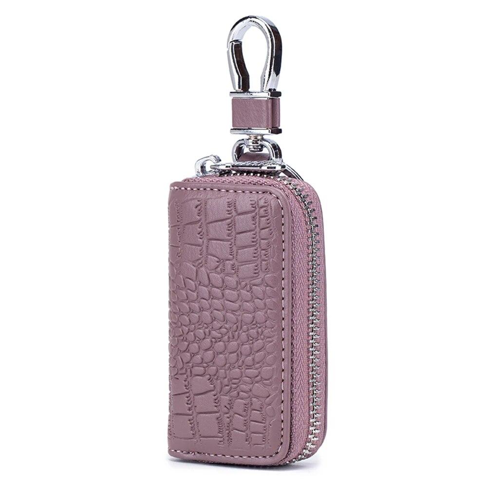 

Zency новый подлинный кожаный женский держатель для ключей от машины маленький чехол для ключей сумка камео розовый