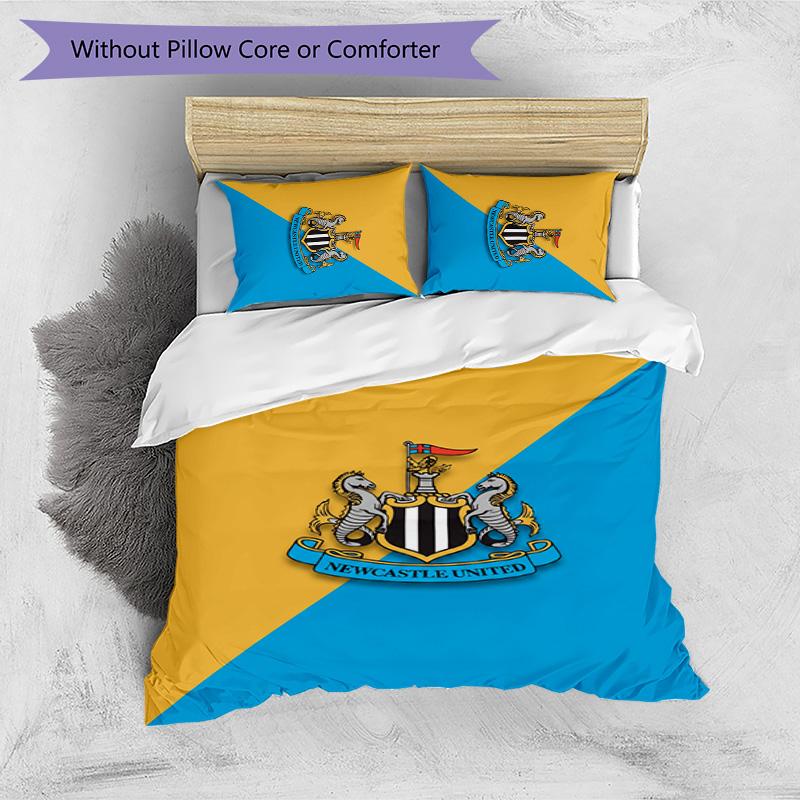 Newcastle United Football Printed 3 Pieces Bedding Set, Comfortable Skin Friendly Bedroom Duvet Cover Set